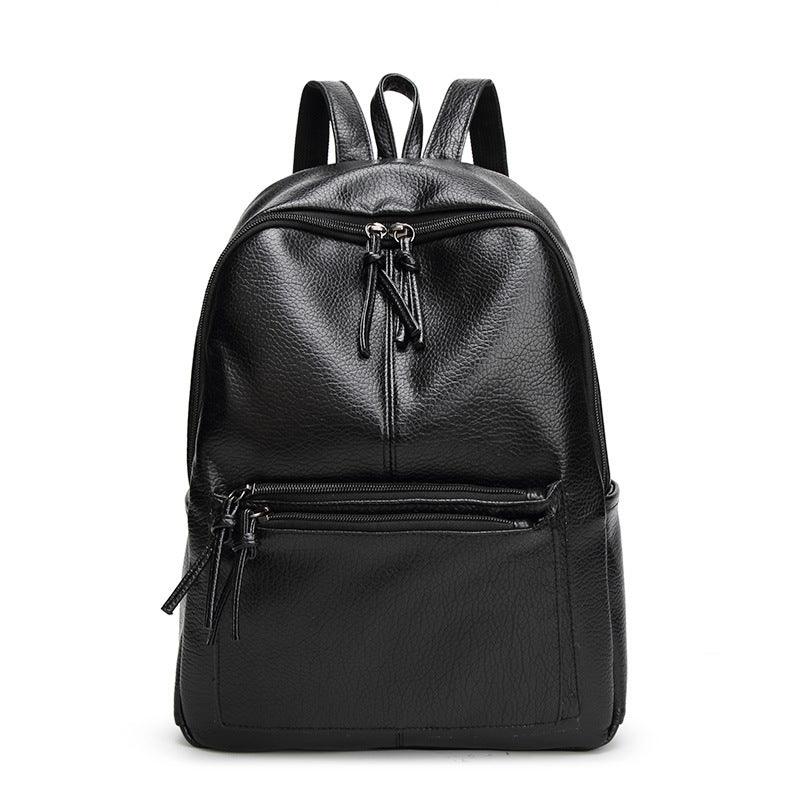 Women's washed leather backpack