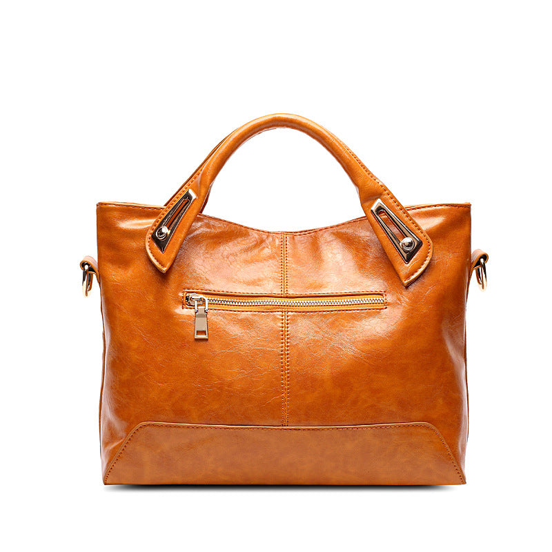 Simple leather shoulder bag