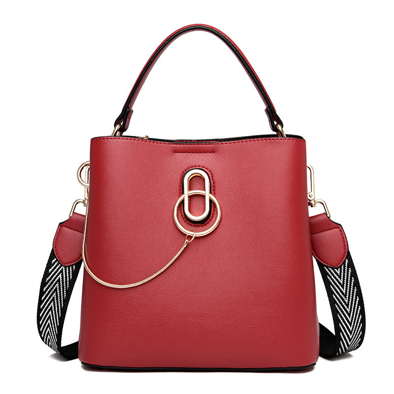 Multifunctional soft leather diagonal bag