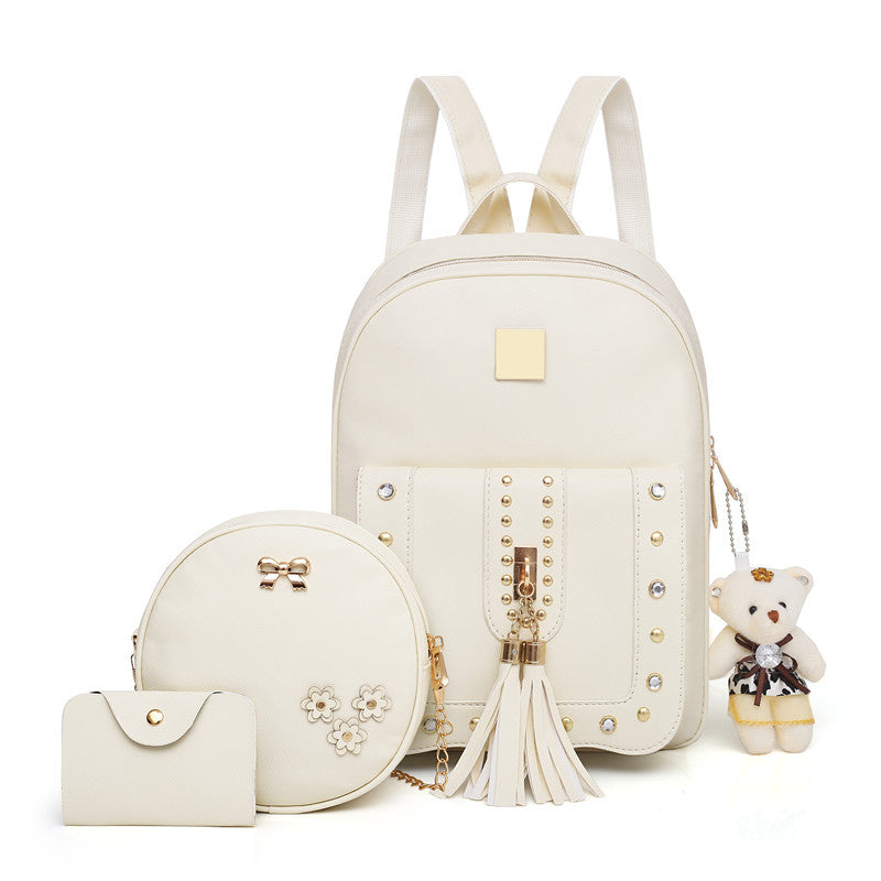 Women's tassel rivet backpack