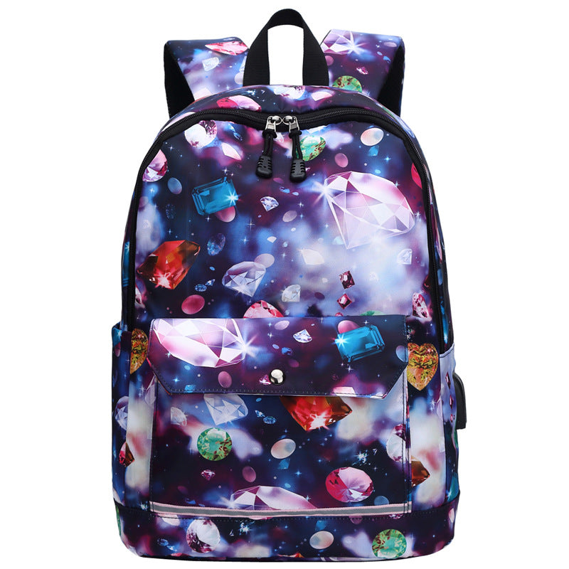 Backpack Female Backpack Computer Rechargeable Schoolbag