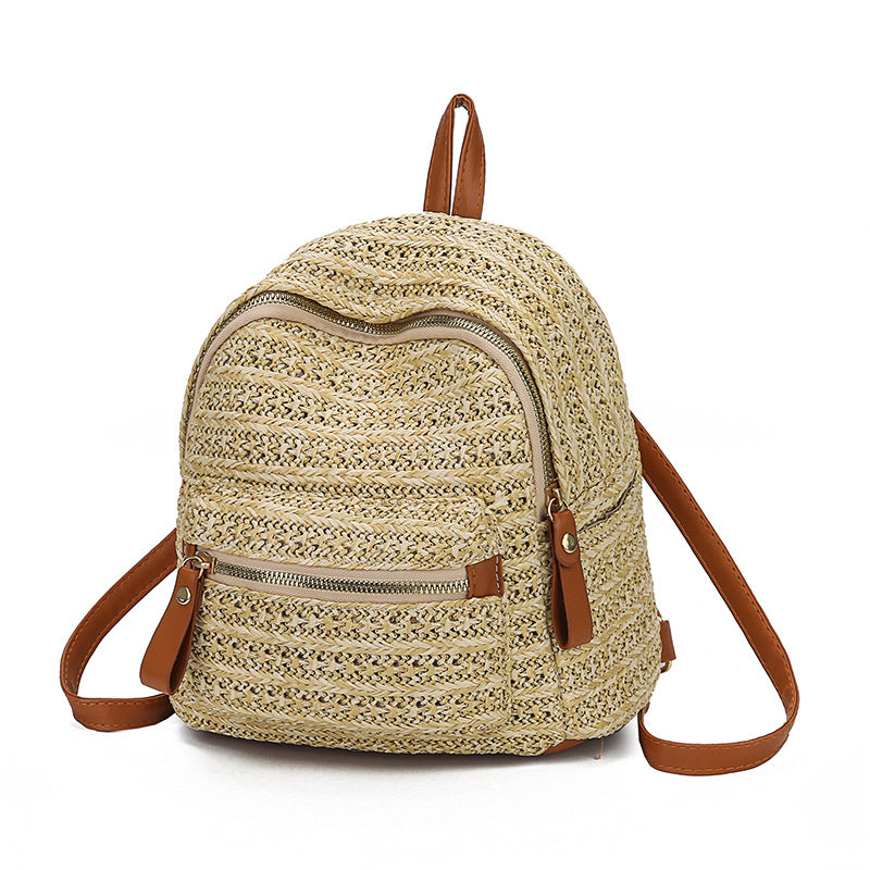 Straw backpack woven backpack