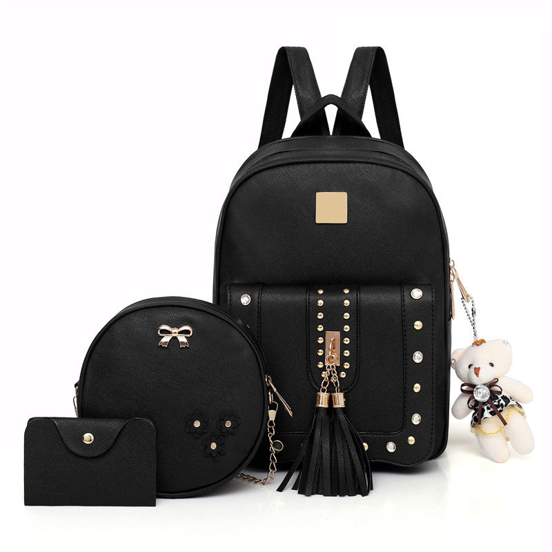 Women's tassel rivet backpack