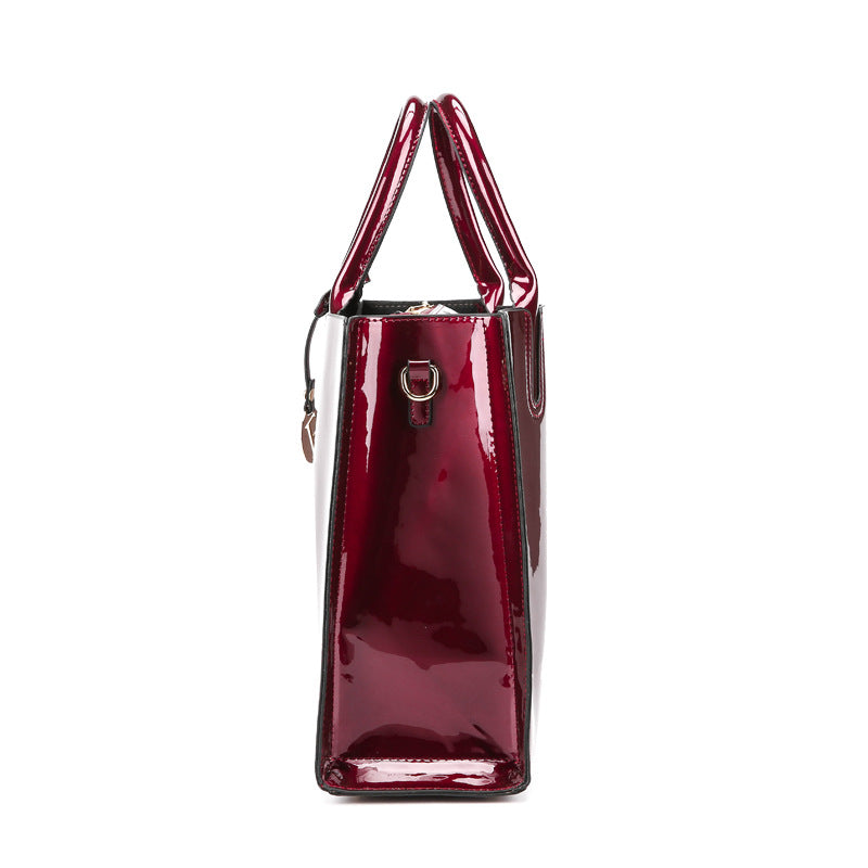 Patent leather mirrored leather shoulder cross-body bag