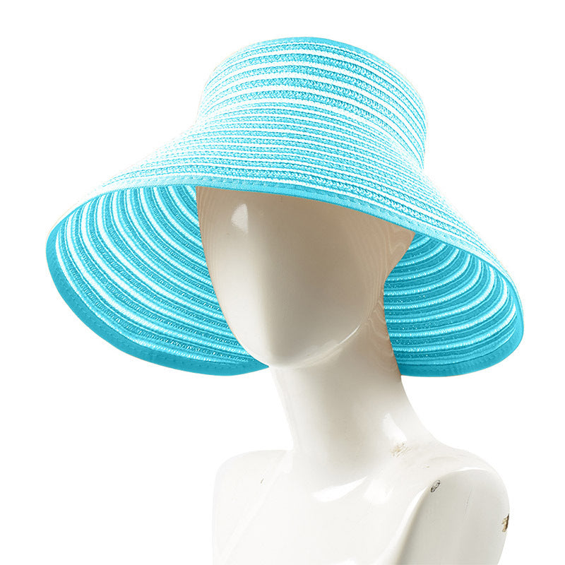 Sun-proof Beach Portable Outdoor Big Brim Foldable Visor Straw Hat