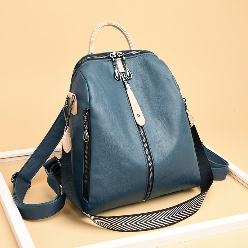 Multifunctional Backpack Female Fashion Leather Korean Style Trendy Backpack