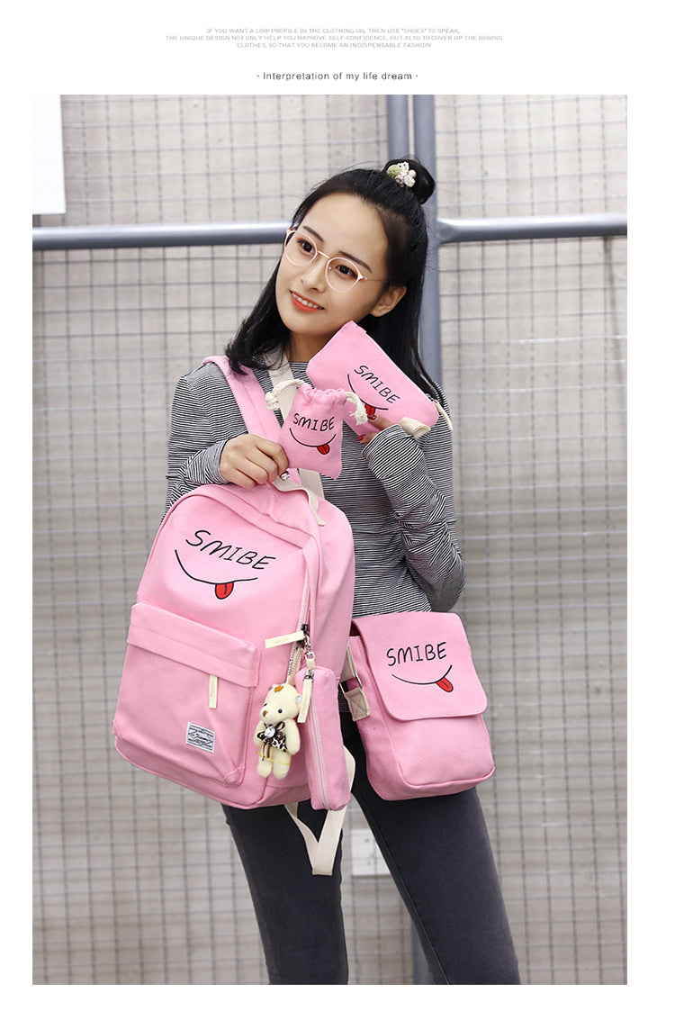 Cute Printed Backpack Women's Suit Travel Backpack