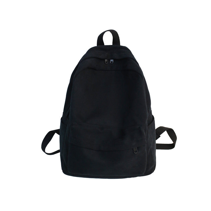 Cross-Border Canvas Backpack Simple Campus Style Student Backpack