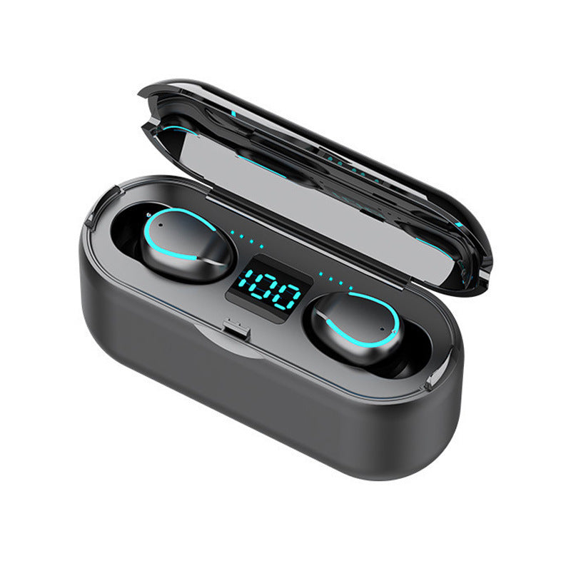 F9 Bluetooth Headset Tws Wireless Bluetooth 5.1 Stereo Digital Display Binaural In-Ear Private Mode Headset