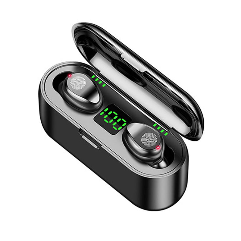 F9 Bluetooth Headset Tws Wireless Bluetooth 5.1 Stereo Digital Display Binaural In-Ear Private Mode Headset