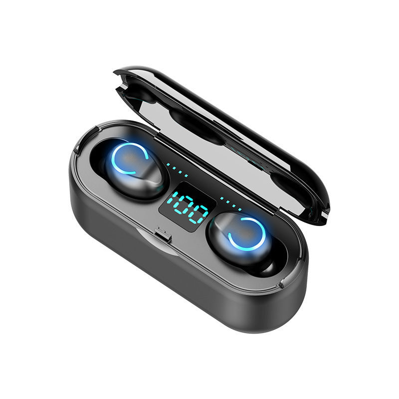 F9 Bluetooth Headset Tws Wireless Bluetooth 5.1 Stereo Digital Display Binaural In-Ear Private Mode Headset