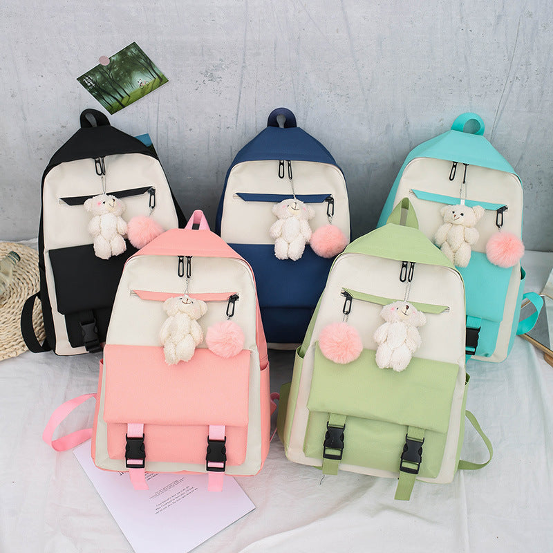 Simple Four-Piece Backpack Wholesale Large Capacity Canvas Backpack