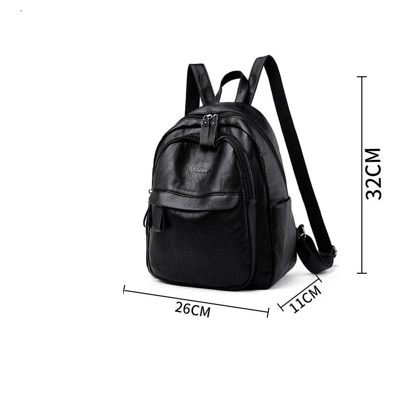 Version Of The Versatile Soft Leather Bag Simple Fashion Backpack