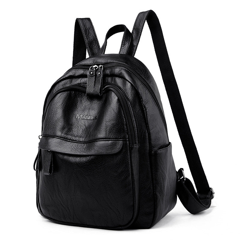 Version Of The Versatile Soft Leather Bag Simple Fashion Backpack