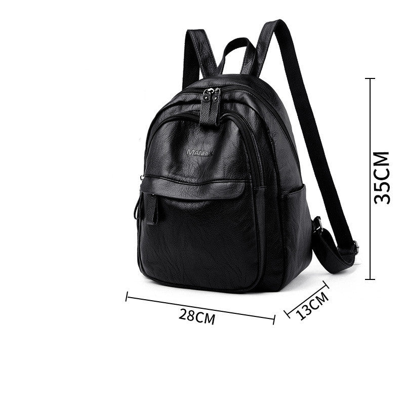 Version Of The Versatile Soft Leather Bag Simple Fashion Backpack