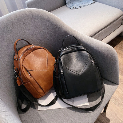 Solid Color Stitching Backpack