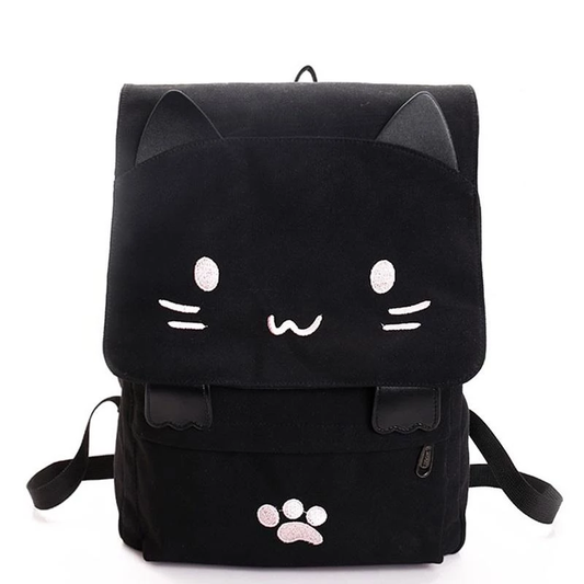 Cute Cat Canvas Backpack