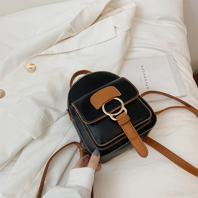 Soft leather mini backpack