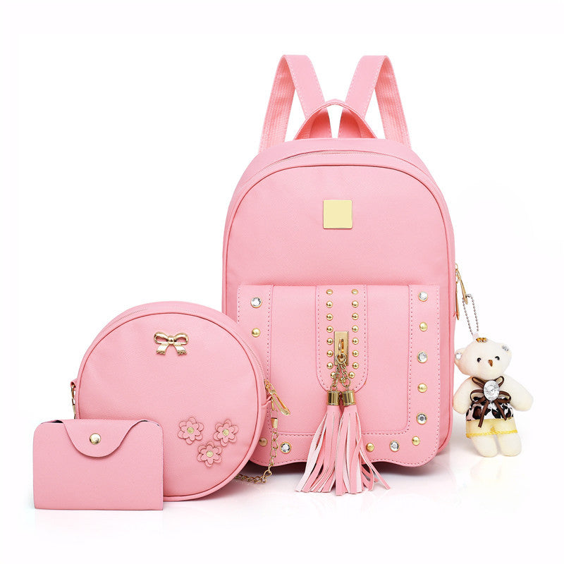 Women's tassel rivet backpack