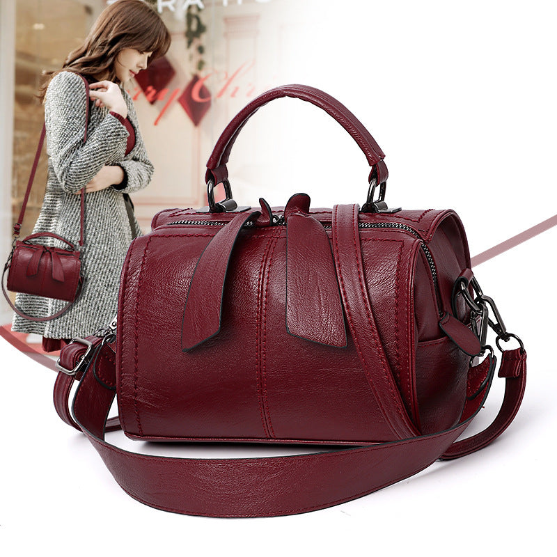 Soft leather Boston women's bag