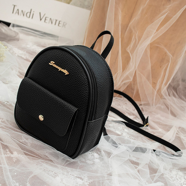 Fashion Women Shoulders Small Backpack Letter Purse Mobile Phone Simple Ladies Travel Bag Student School Backpacks