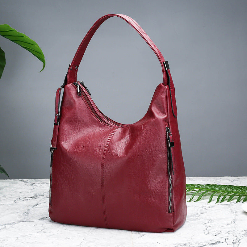 Soft leather shoulder bag