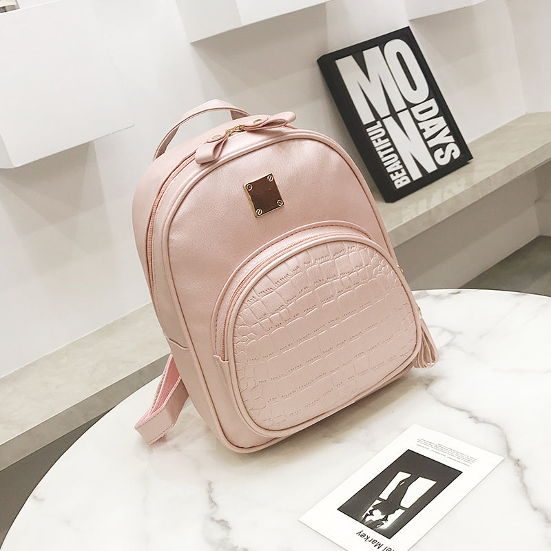 Backpacks Woman Mini Leather Backpack Female Solid Color Bookbag Mochila Gift Backbag Backpack Schoolbag For Girls