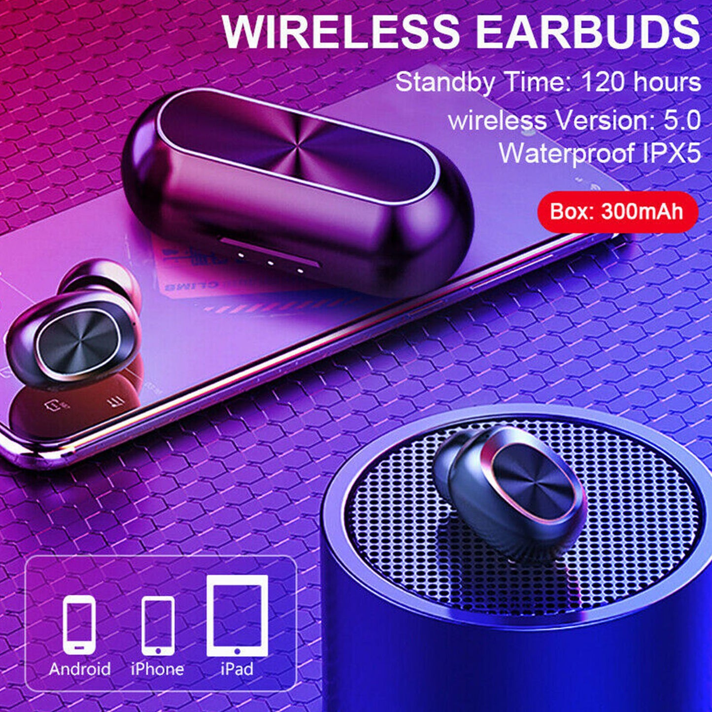 tws5.0 wireless bluetooth headset in-ear