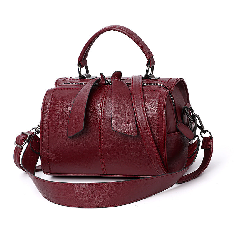 Soft leather Boston women's bag