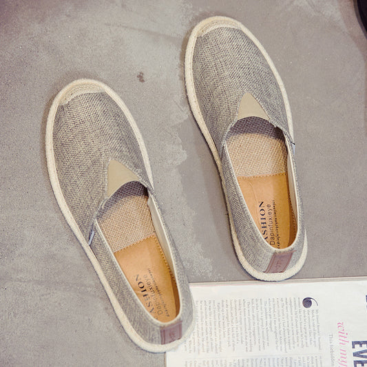 One pedal lazy shoes linen men's shoes