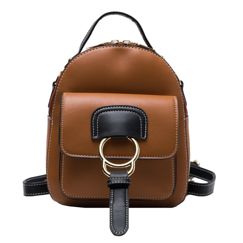 Soft leather mini backpack