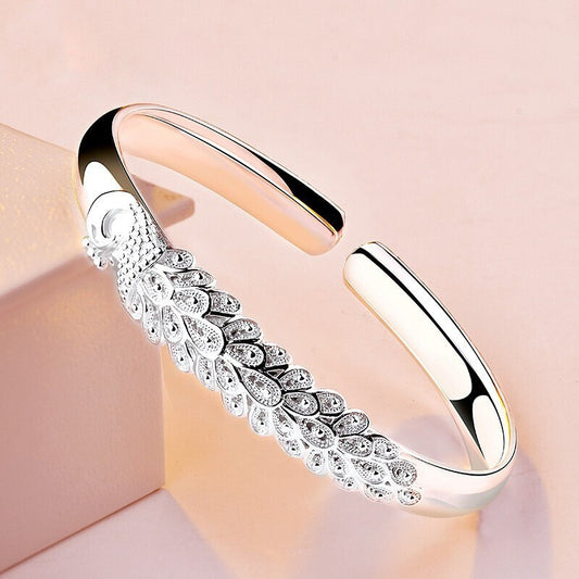 Peacock Fashion Silver Plated Bracelet Female