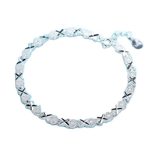 Sterling Silver Bracelet Female Wedding Accessories Ladies Fashion Zircon Geometric Bracelet