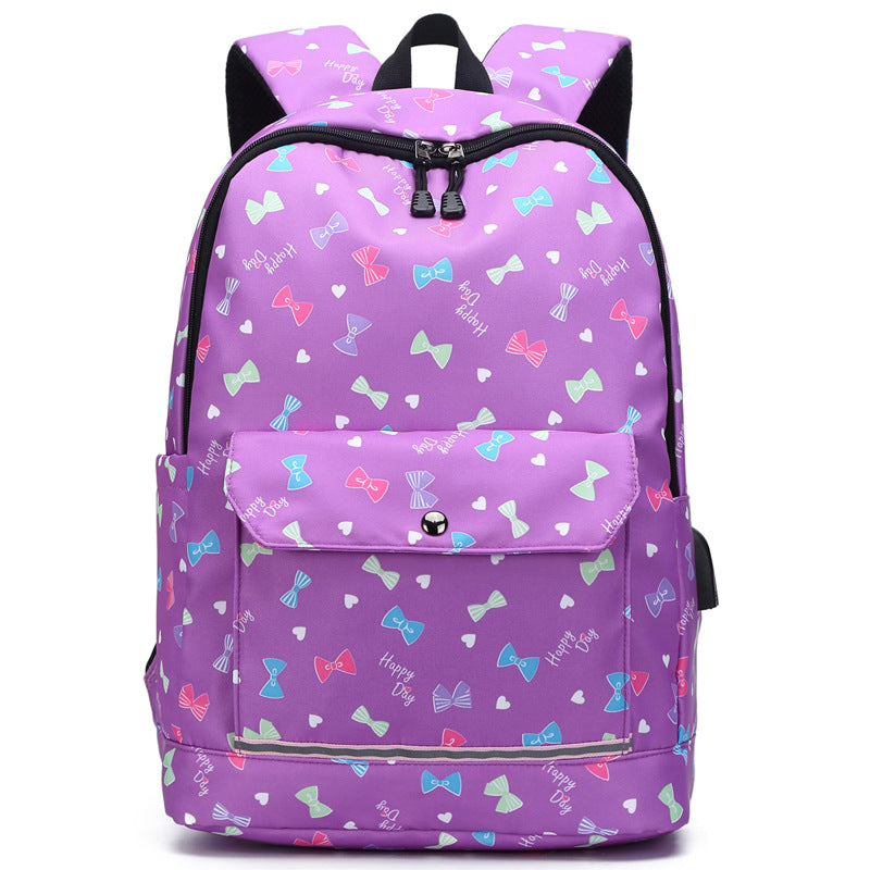 Backpack Female Backpack Computer Rechargeable Schoolbag