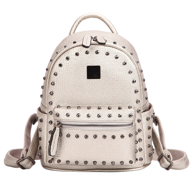 Rivet Small Backpack Women All-Match Backpack School Bag Female Backpack