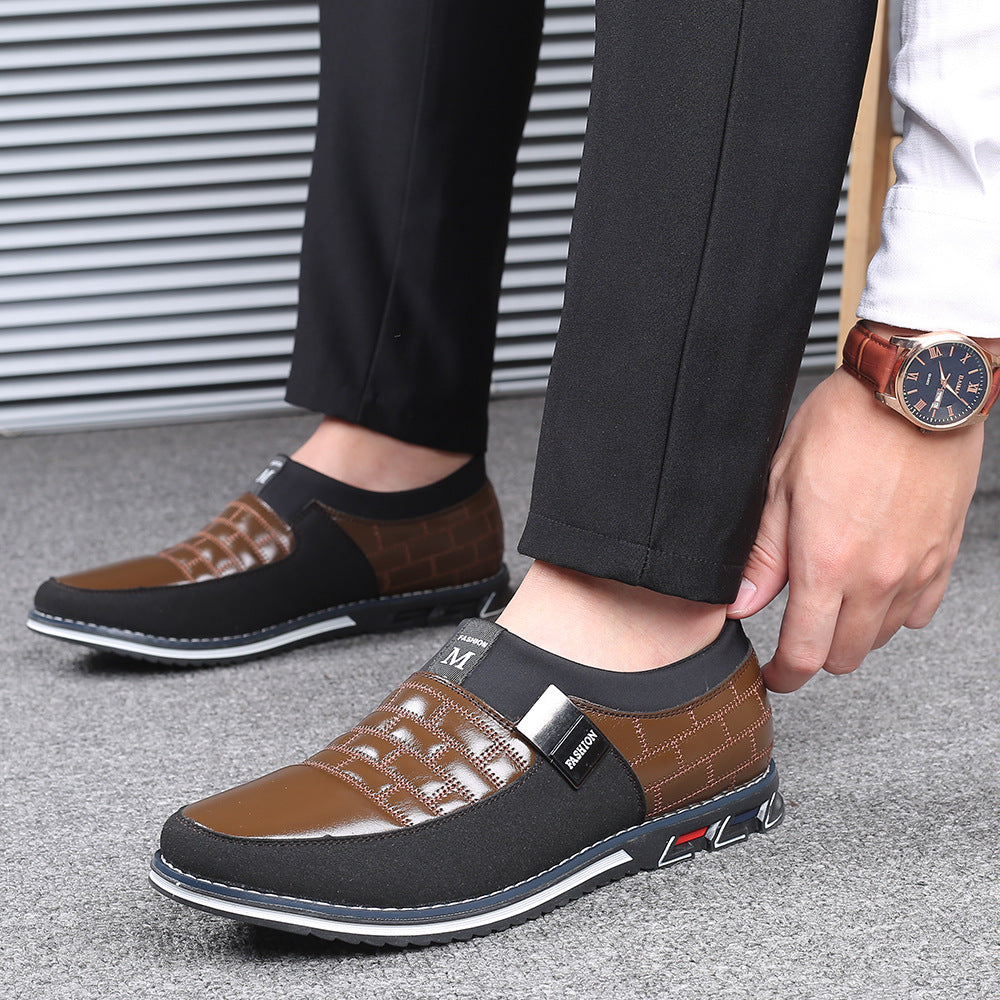 Breathable casual men's leather shoes