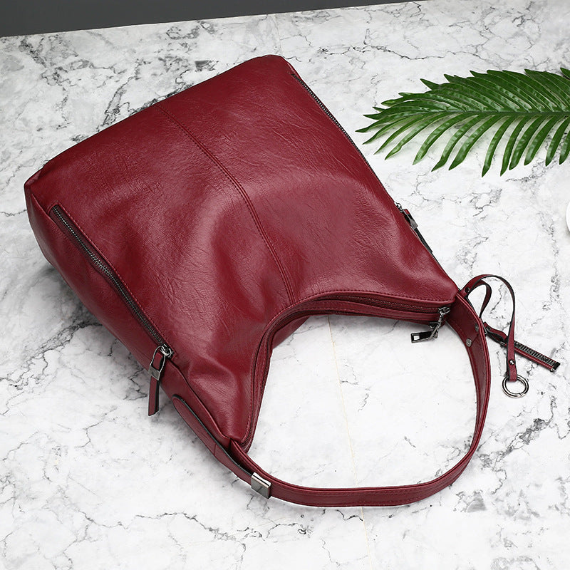 Soft leather shoulder bag