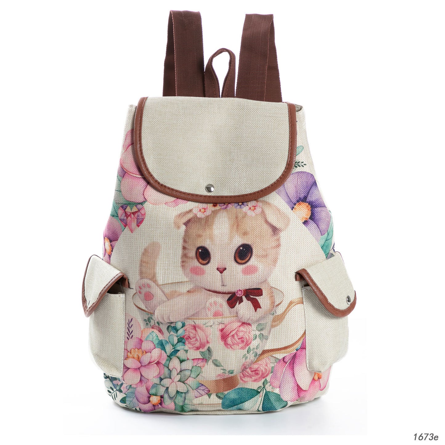 Retro Cute Cat Drawstring Backpacks