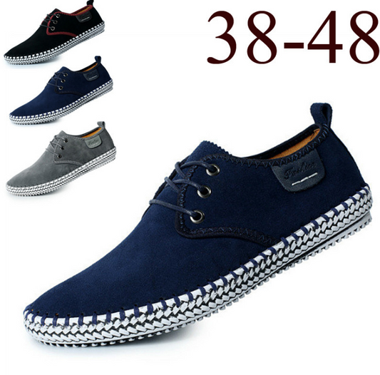 2021 new casual shoes large size leather shoes handmade leather stitching men's shoes