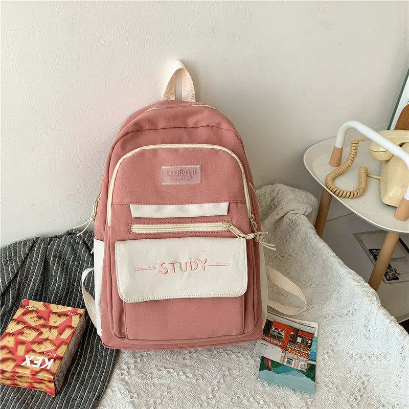 School Bag Female Junior High School Student Backpack Large Capacity Backpack