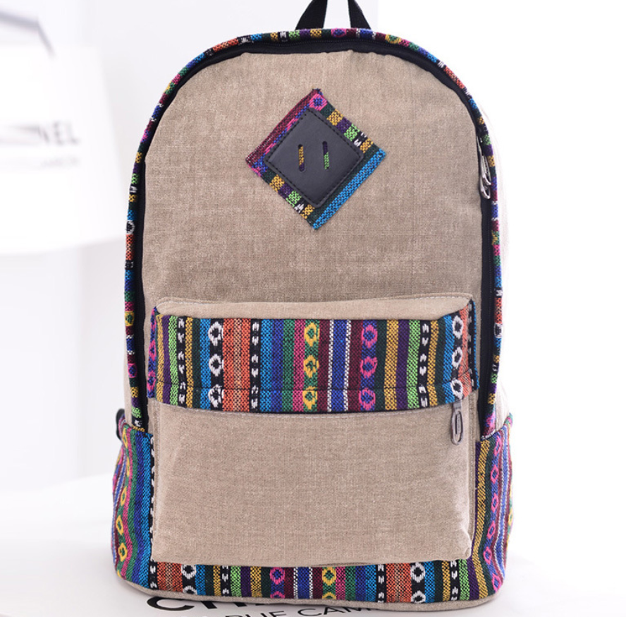 Ethnic style backpack female