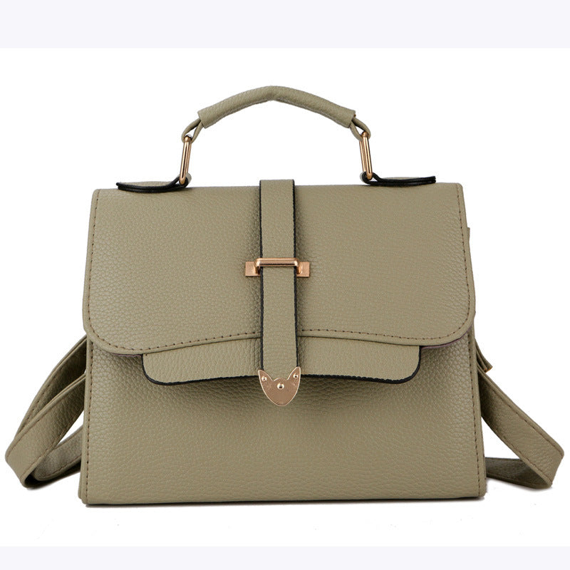 Leather Pu ladies handbag fashion buckle shoulder bag