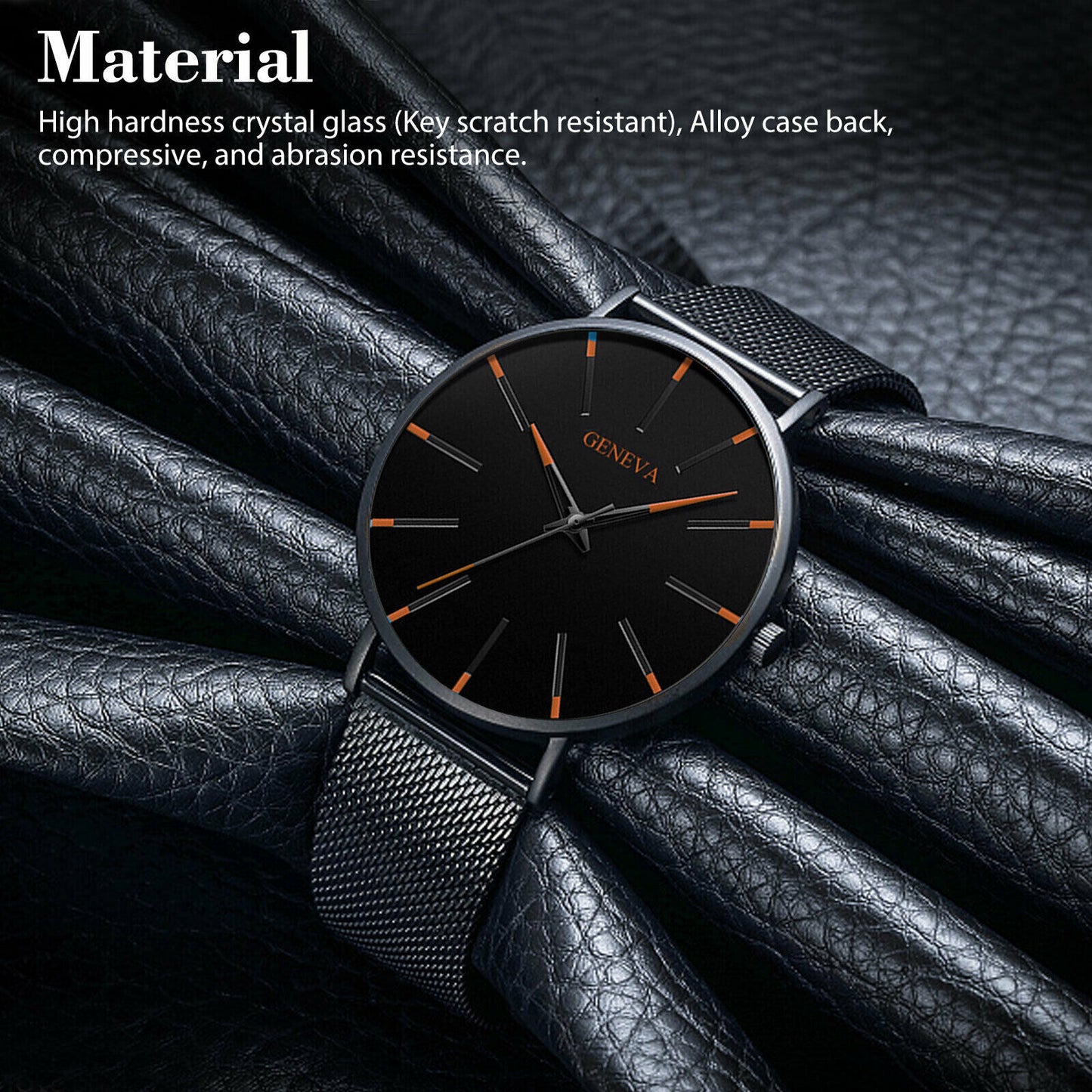 Luxury Men's Quartz Watch Stainless Steel Analog Ultra Thin Waterproof Business