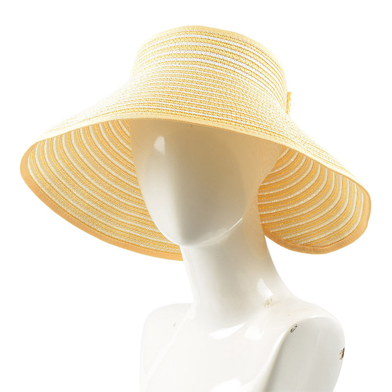 Sun-proof Beach Portable Outdoor Big Brim Foldable Visor Straw Hat