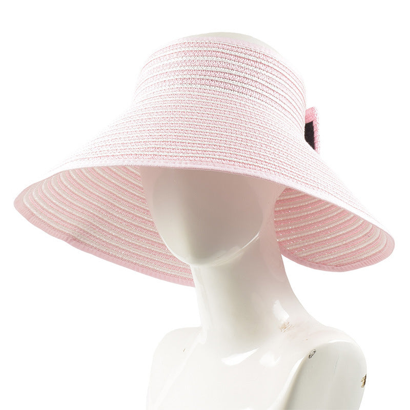 Sun-proof Beach Portable Outdoor Big Brim Foldable Visor Straw Hat