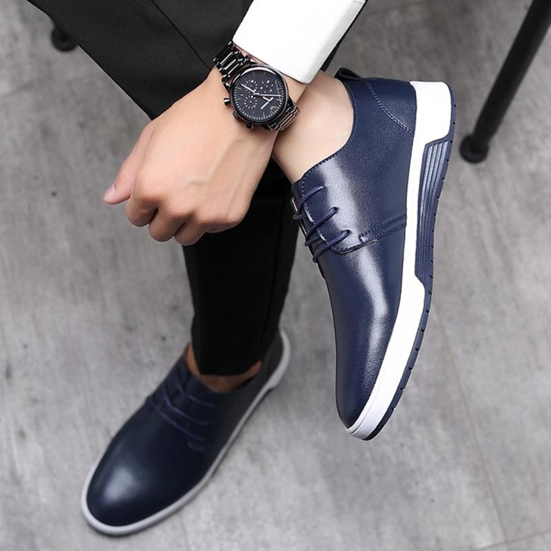 Men's shoes breathable perforated leather shoes youth