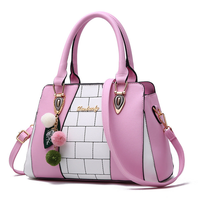 Contrasting color handbags Europe and America