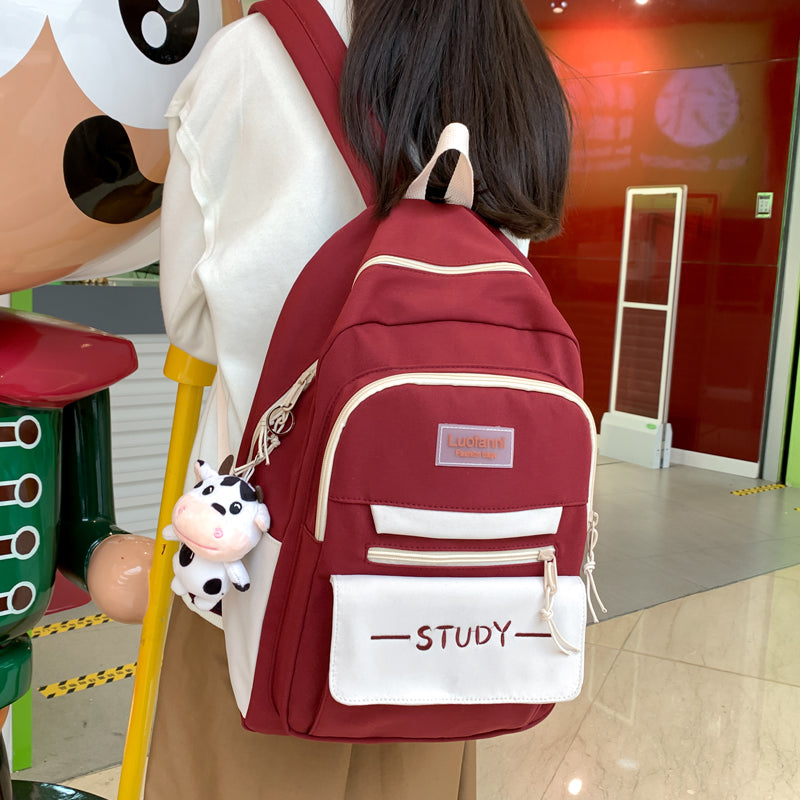 School Bag Female Junior High School Student Backpack Large Capacity Backpack