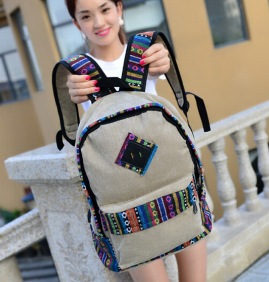 Ethnic style backpack female