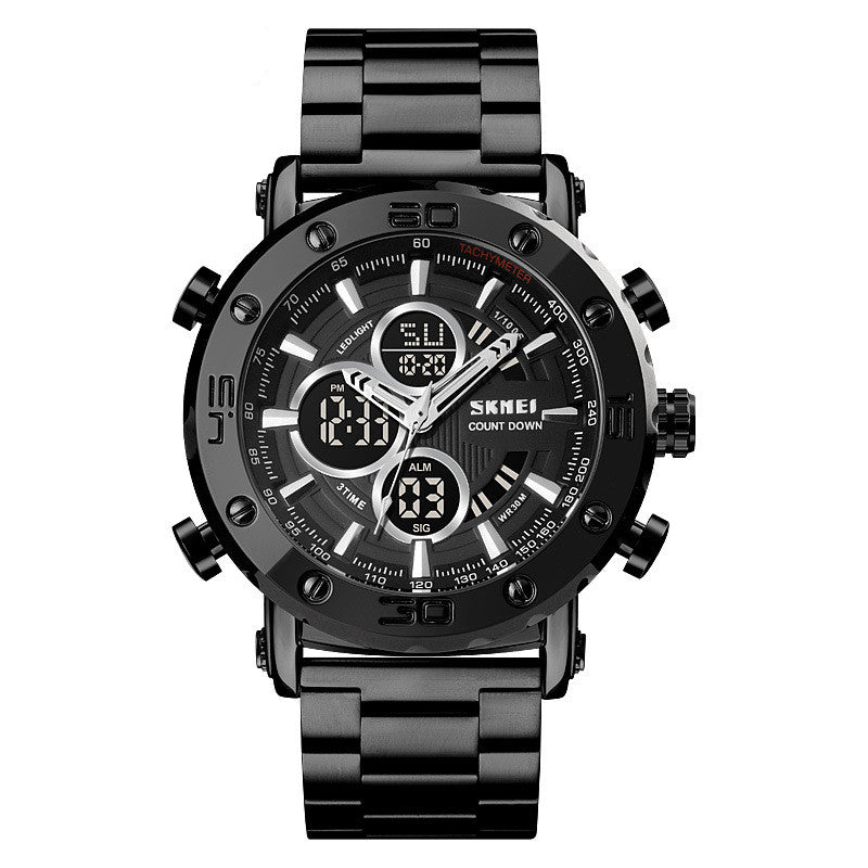 Men's Fashion Multifunctional Sports Steel Band Electronic Watch